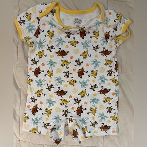 Disney Baby Timon & Pumba One Piece Romper Snap T-Shirt 12 Months